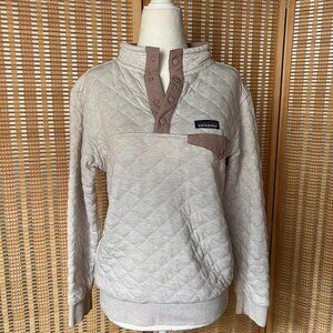 Patagonia Girl Dyno White Hazy Purple Organic Cotton Quilt Snap-T Pullover